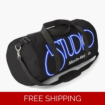 Le Studio Duffle Bag A Black White & Blue Logo MH